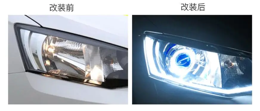 2 шт. автомобильный Стайлинг год HID xenon fabia фары чехол для Skoda Fabia Биксеноновые линзы ближнего света