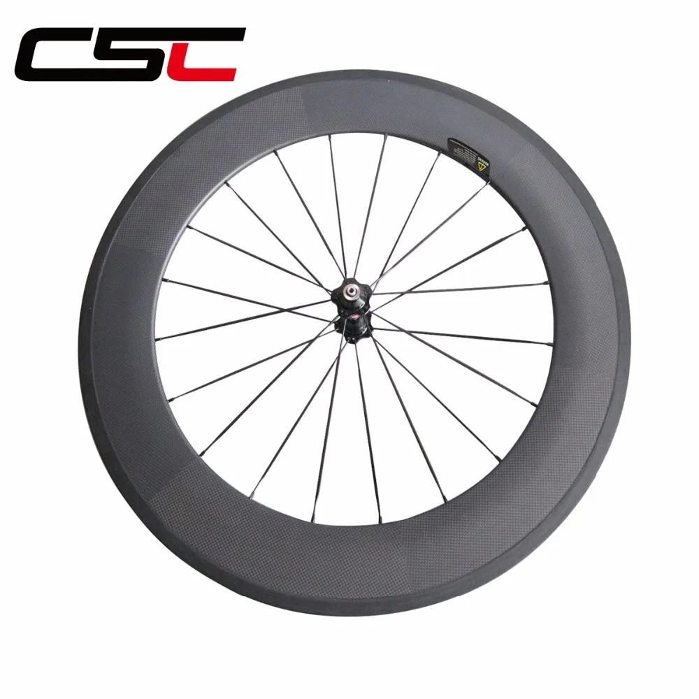 Perfect CSC 700C Single front wheel or rear wheel 25mm wide 24/ 38/ 50/ 60/88mm Depth Clincher Tubular standard Carbon road bike Wheels 1