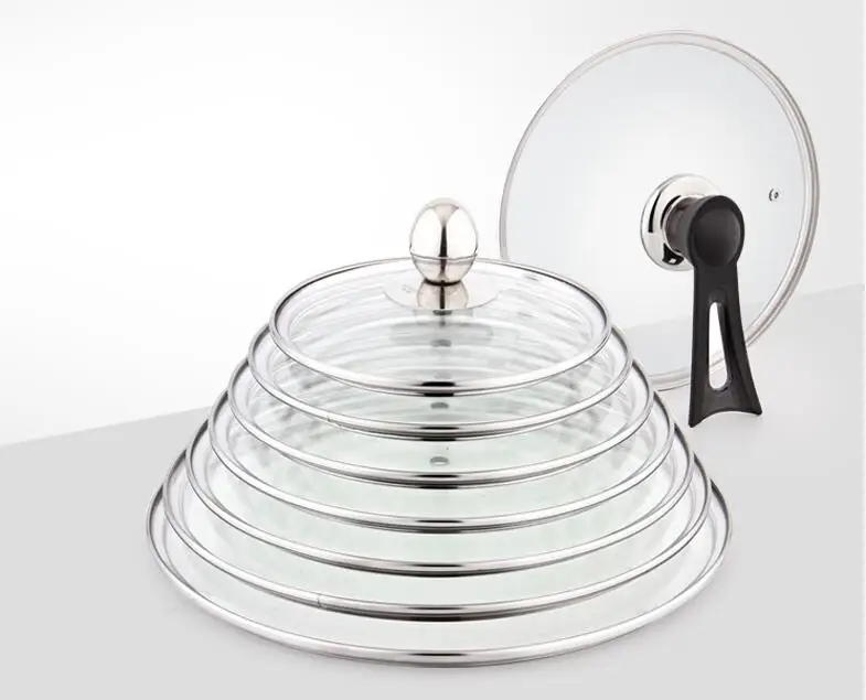 

Tempered glass pot thickened visible pot lid kitchen cookware tools see-through oil proofing saucepan skillet wok cover 15-27cm