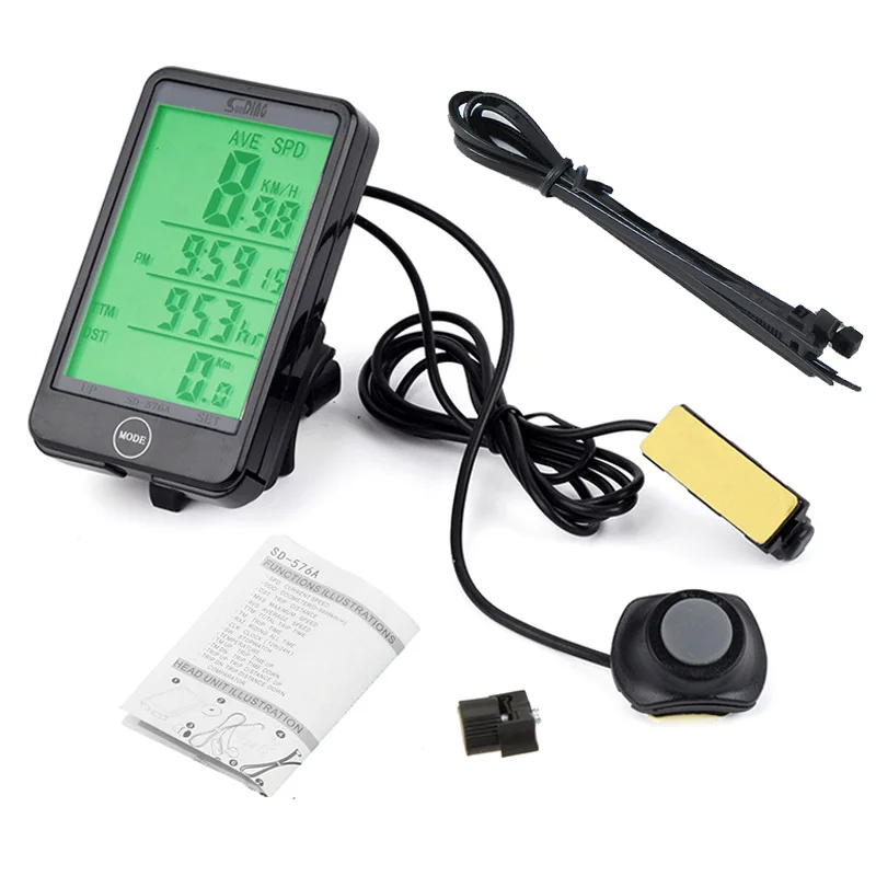 Waterproof Auto Bike Computer Light Mode Touch Wired Bicycle Computer