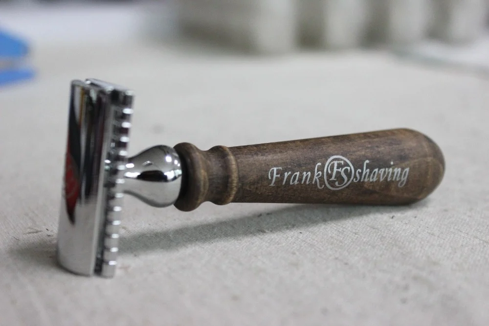 Frank Shaving-двойная Безопасная бритва с деревянной ручкой+ бесплатное лезвие+# DE001