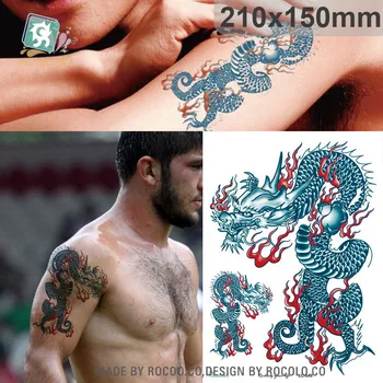 

LC-849/Latest Cool Men's Temporary Body Tattoo Stickers Chinese Blue Dragon Totem Tattoo Designs For Male