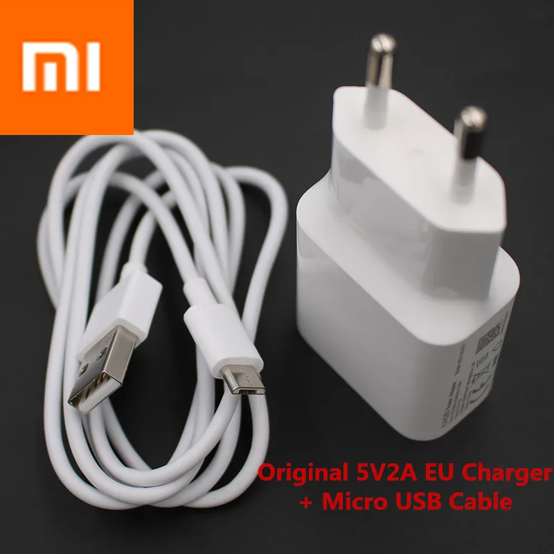 

Original For Redmi Note 2 3 4 5 plus pro 4X 5a 4a S2 3S XIAOMI Wall Charger 5V2A EU Plug Adapter 80cm Micro USB Data Sync Cable