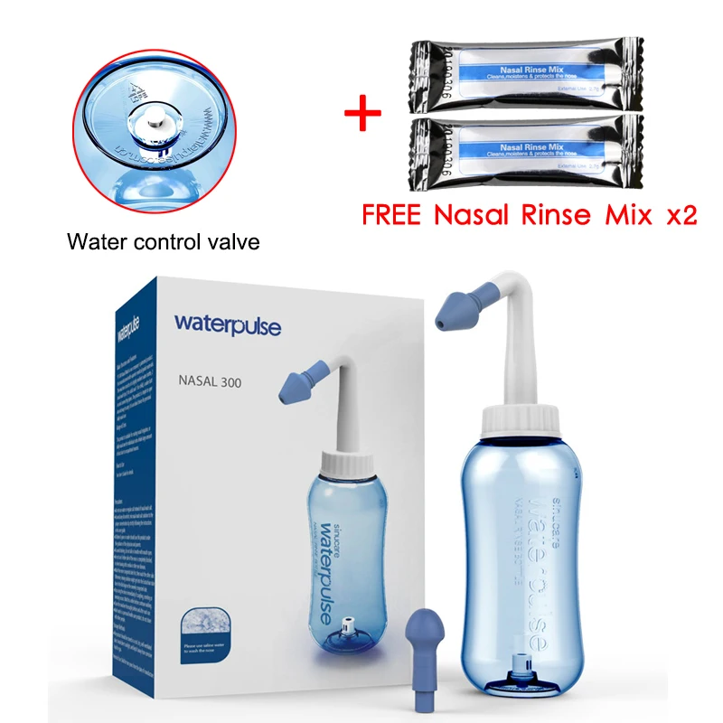 

Waterpulse 300ml Volume Nasal Rinse Nose Cleaner Portable Nasal Wash Bottle Irrigation Allergies Relief Rinse Neti Pot Nose Tool