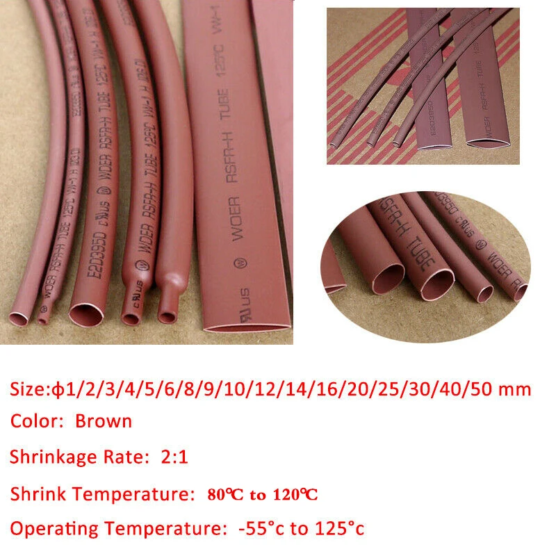 Φ120mm Soft Heat Shrink Tubing Fire Resistant Shrinkable Ratio 2:1 Black x 1 M