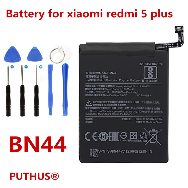 

100% Original Xiaomi battery BN44 for Xiaomi Redmi 5 Plus 4000mAh Polymer Replacement Battery for Redrice 5plus