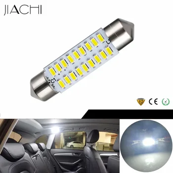 

JIACHI 100 x Festoon C5W car Interior Light 6451 41mm 42mm 3014 SMD Car Reading Dome Lamp 12V LED Bulbs car styling super white
