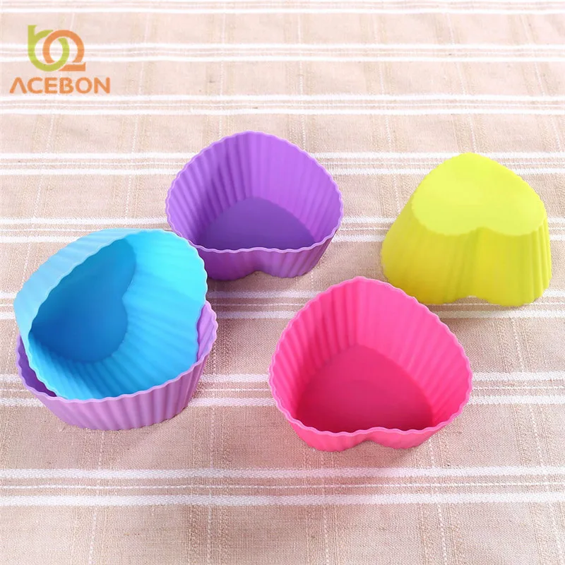 12PC Set 3D Cake Cup Silicone Muffin Cups Cupcake Mold Baking Tools Decorating For Bakeware Cupcakes Stencil | Дом и сад