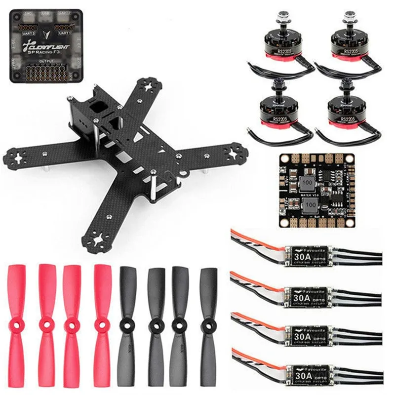 

Original GB210 Airframe Carbon Fiber 210mm Wheelbase Multirotor DIY Frame Kit Racing Drone 30A ESC F3 10DOF Flight Controller