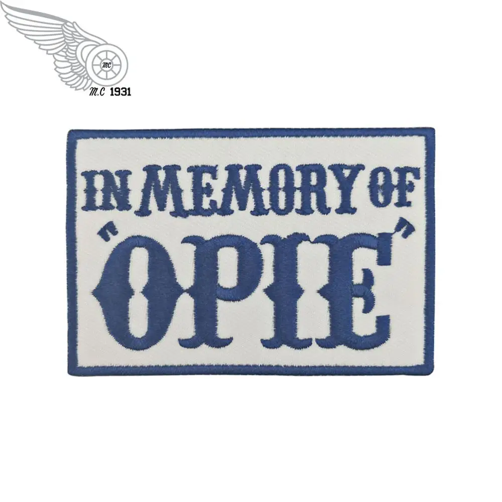 В памяти Opie байкерские памятные нашивки OPI рок и панк сыновья патч анархия серии мотоциклетный кожаный жилет Железный на - Цвет: Blue OPIE Patch