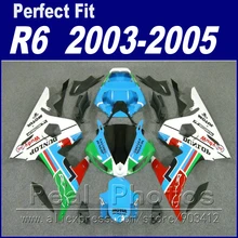 Абсолютно новые мотоциклетные части для YAMAHA R6 обтекатель комплект 2003 2004 2005 синий белый красный YZF Обтекатели 03 04 05