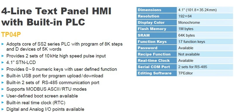 И TP04P-16TP1R TP04P-32TP1R TP04P-22XA1R TP04P-21EX1R текст Панель HMI с PLC разъема