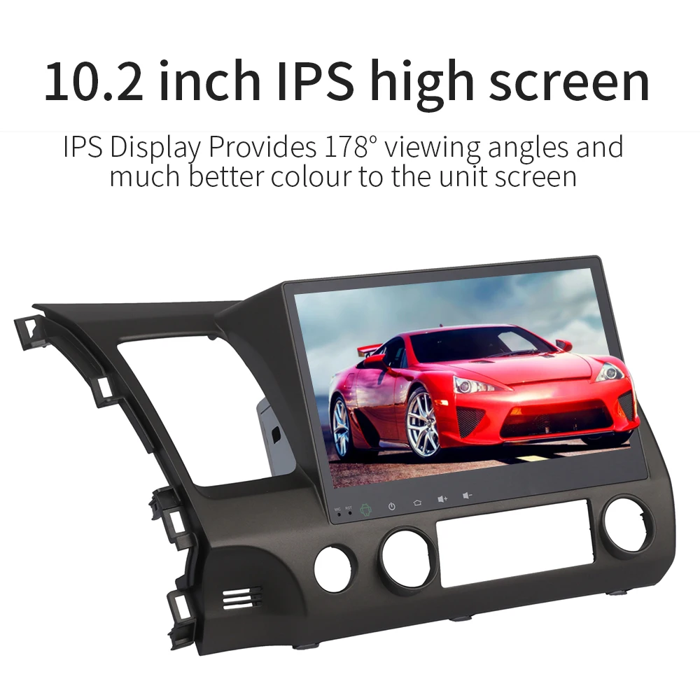 Perfect Dasaita 10.2" Android 9.0 Car GPS Radio Player for Honda Civic 2006-2011 with Octa Core 4GB+32GB Auto Stereo Multimedia 2