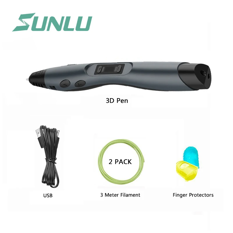 Новейшая SL-300A 3D Ручка интеллектуальная ручка для рисования поддержка ABS/PLA/PCL печать 3D игрушка подарок 3d ручки с светодиодный экран - Цвет: SL-300A-Black