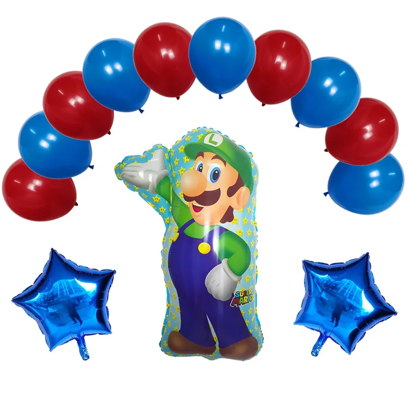 6 шт. Супер Марио воздушные шары 32 дюйма номер воздушные шары мальчик девочка день рождения Братья Марио и Луиджи майлар синий красный набор воздушных шаров Декор