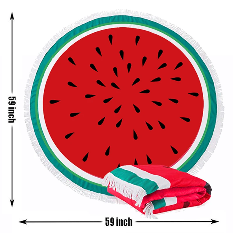 Горячая Распродажа, печатные новые пляжные купальные полотенца, шаль, шоколадный сэндвич, коврик для печенья, арбуз, Круглый Бассейн для йоги, полотенце для душа, одеяло