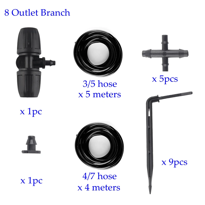 Капельного полива и орошения Системы 8/12/16 Выход садовый точечный полив Системы микроорошение зеленый орошение шлангом комплект