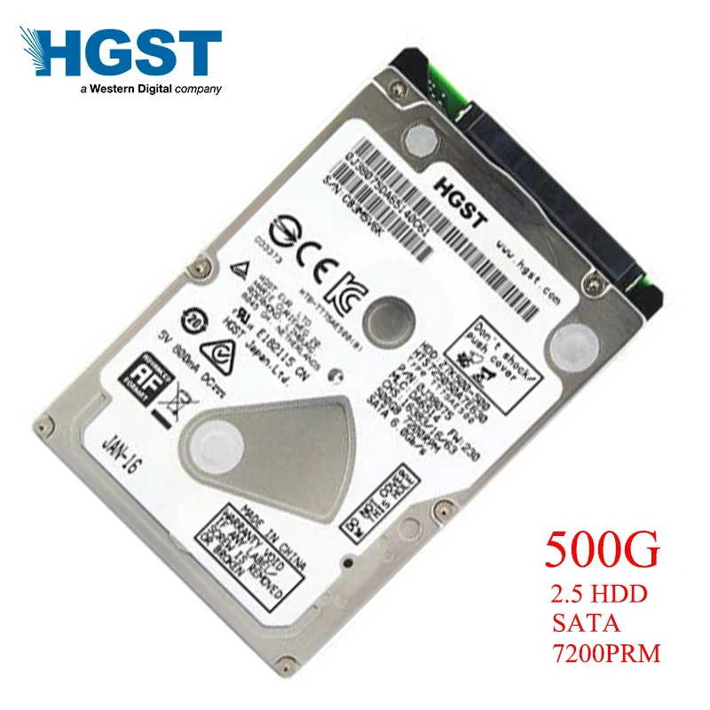 HGST брендовый ноутбук ПК 2 5 &quot500 ГБ SATA HTS725050A7E630 hdd жесткий диск Мб/8 Мб 7200 об/мин 7 мм |