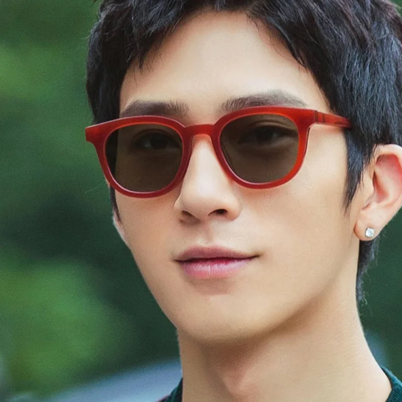 [EL Malus]New Brand Designer Square Red Frame Sunglasses Women Men Blue Black Lens Mirror Vintage Sun Glasses Gafas Eyewear