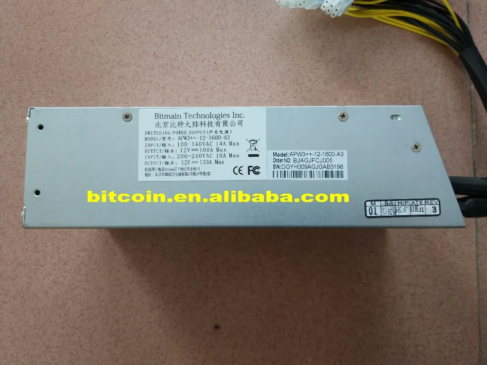 6PIN * 18 Antminer APW3 + 12 1600 A3 Вт источника питания bitmain БП серии Eth PSU antminer S9 S7 L3 для добычи