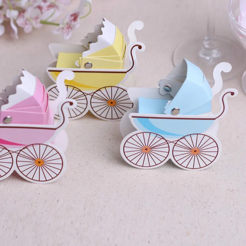 Favor Baby Wire Carriage PINK SET OF 12 Size 4/" X 3/"