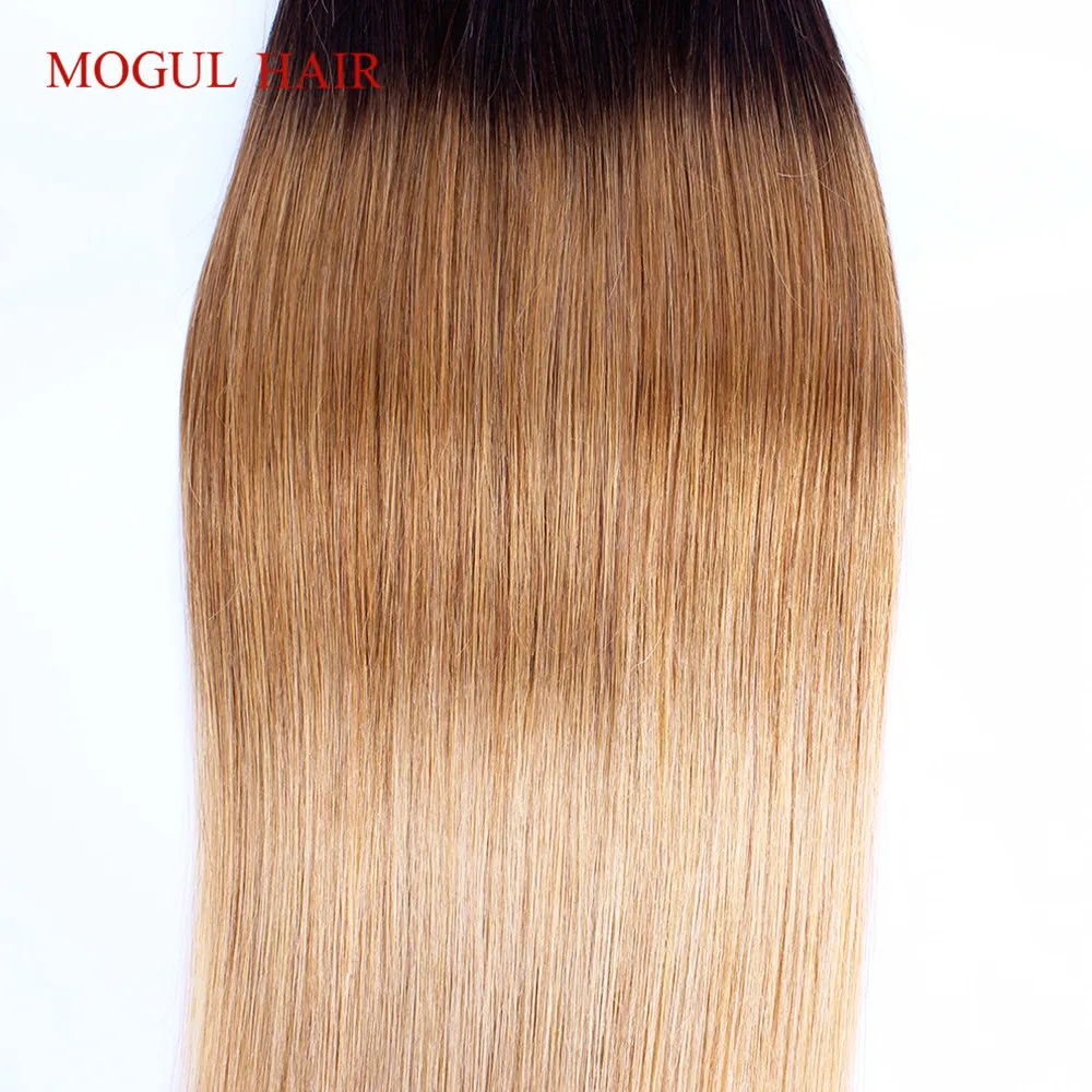 MOGUL волос индийский натуральные волосы Ombre прямые волосы Weave Связки 2/3 Связки три тона T 4 30 27 мёд блондинка remy химическое наращивание волос