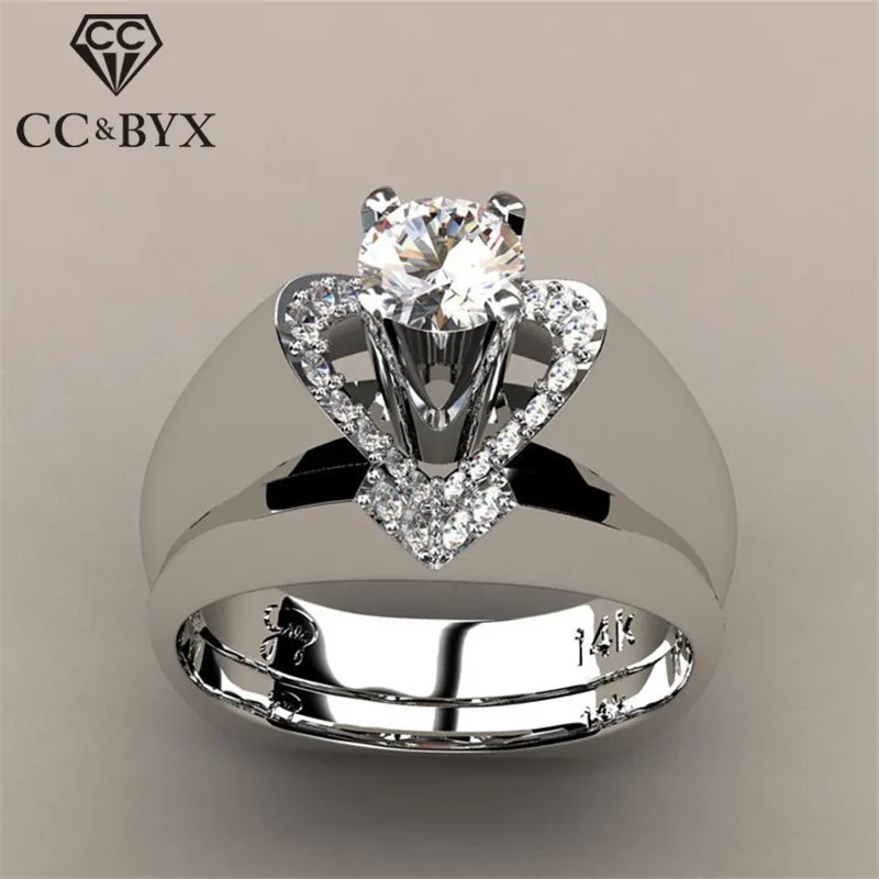 

CC Set Rings For Women Heart Cubic Zirconia Creative Ring Bridal Wedding Engagement Trendy Jewelry Drop Shipping CC2158