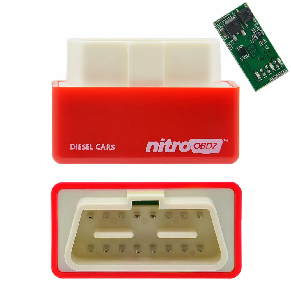 OBD2 автомобильный нитро чип блок настройки NitroOBD2 OBD разъем интерфейса и привод больше мощности больше крутящего момента работает для дизельных автомобилей - Цвет: Red NitroOBD2 For DS