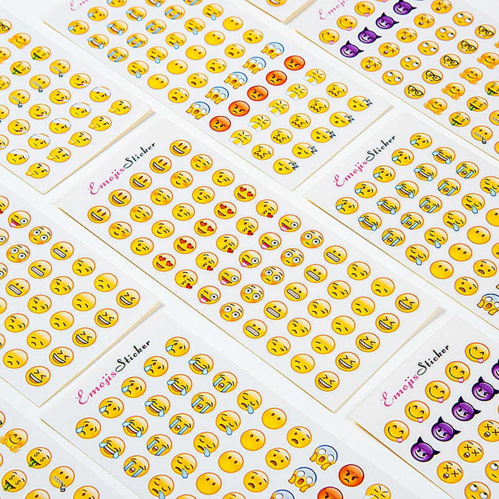 

12 Sheet 576 Emoji Stickers Cartoon Smile Face DIY Stickers For Notebook Message Twitter Large Viny Instagram Smiling Toys