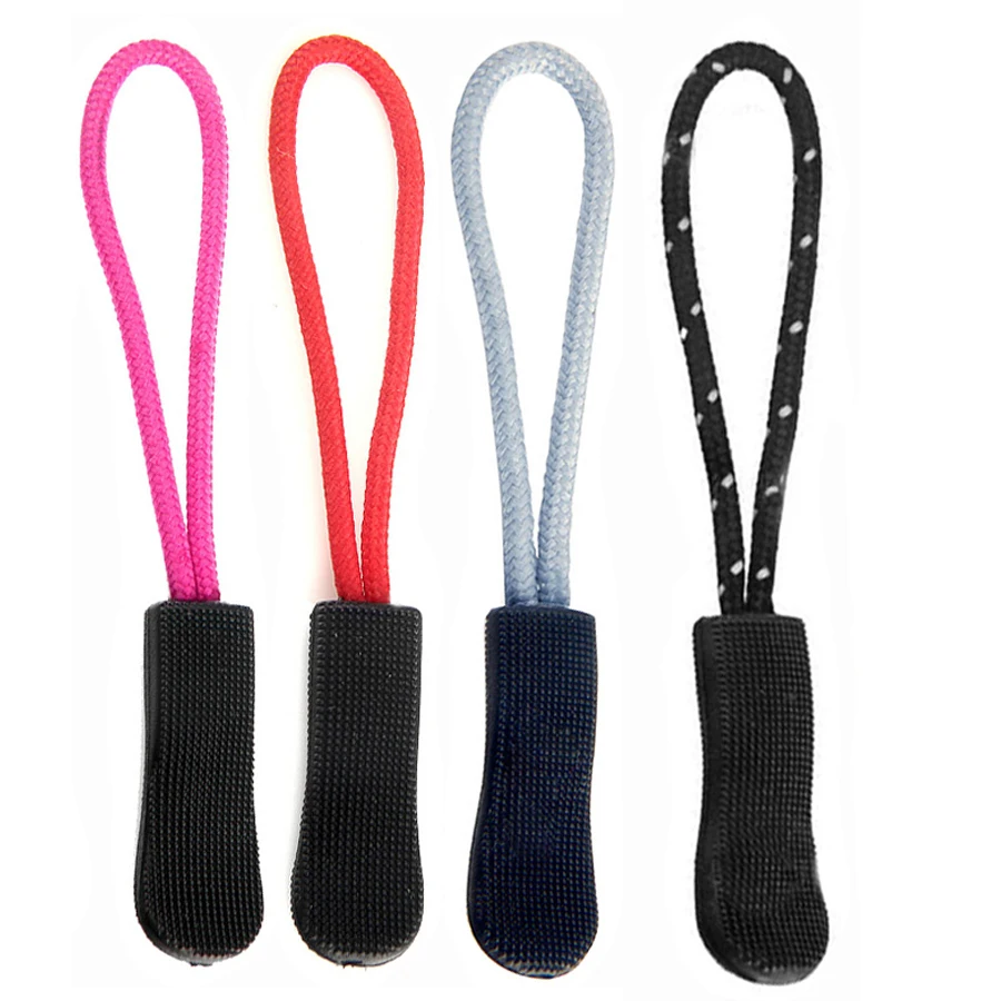 10Pcs Plastic Rope Zipper Pull Replacement With Strap for Outdoor