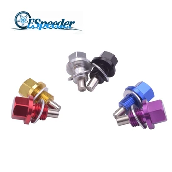 

ESPEEDER M12*1.5 Magnetic Oil Drain Plug Sump Drain Nut Oil Drain Bolt Screw Oil Sump Drain Plug For Honda