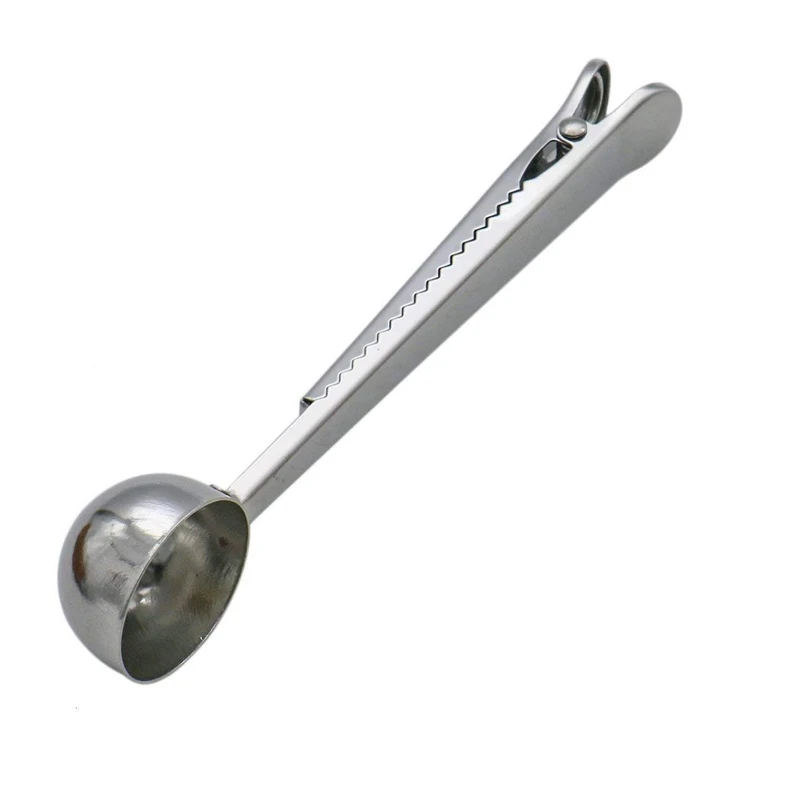 Stainless Steel Coffee Spoon Clip Coffee Tea Measuring Spoon Scoop with Bag Clip Kitchen Accessories Gold Silver Color (14)