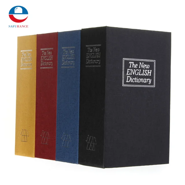 Small  Size Security Simulation Dictionary Book Case Home Cash Money Jewelry Locker Secret Safe Storage Box with Key Lock
