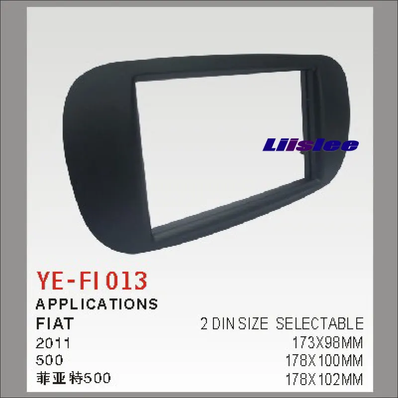 

Liislee Car Refitting DVD GPS NAV Frame For Fiat 500 2011 2 DIN CD DVD Panel Dash Board Kit / Radio Frame Audio ABS Fascia