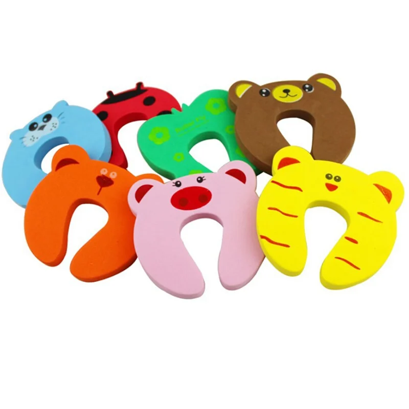 

5pcs/lot Cute Animal Children Safety Cartoon Door Clamp Security Stopper Baby Safety Door Stopper Clip Security 20% off