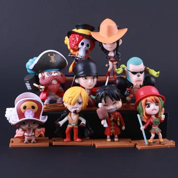 

9Pcs ONE PIECE Luffy Brook Sanji Zoro Usopp Franky Robin Nami Action Figure Doll Model Collection Figura Brinquedos