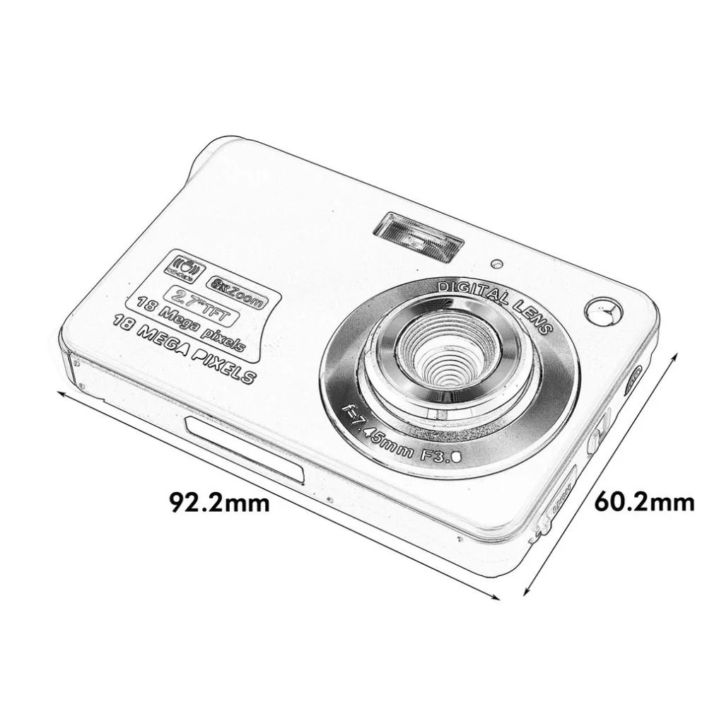 2.7-inch Ultra-thin 18 Million Pixels Hd Digital Camera Children's Camera Video Camera Digital Students Cameras