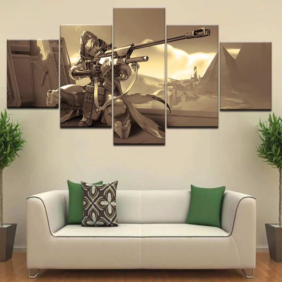 

The game role character modern cool 5 panel HD Print modern Wall posters Canvas Art painting For home living room decoration