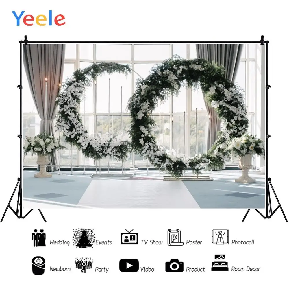 Yeele цветочный венок с узором оконная рама занавеска детские фоны для фотографии