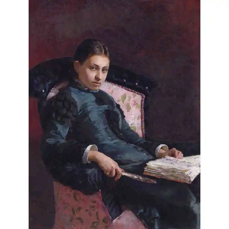 Ilya Repin reading girl