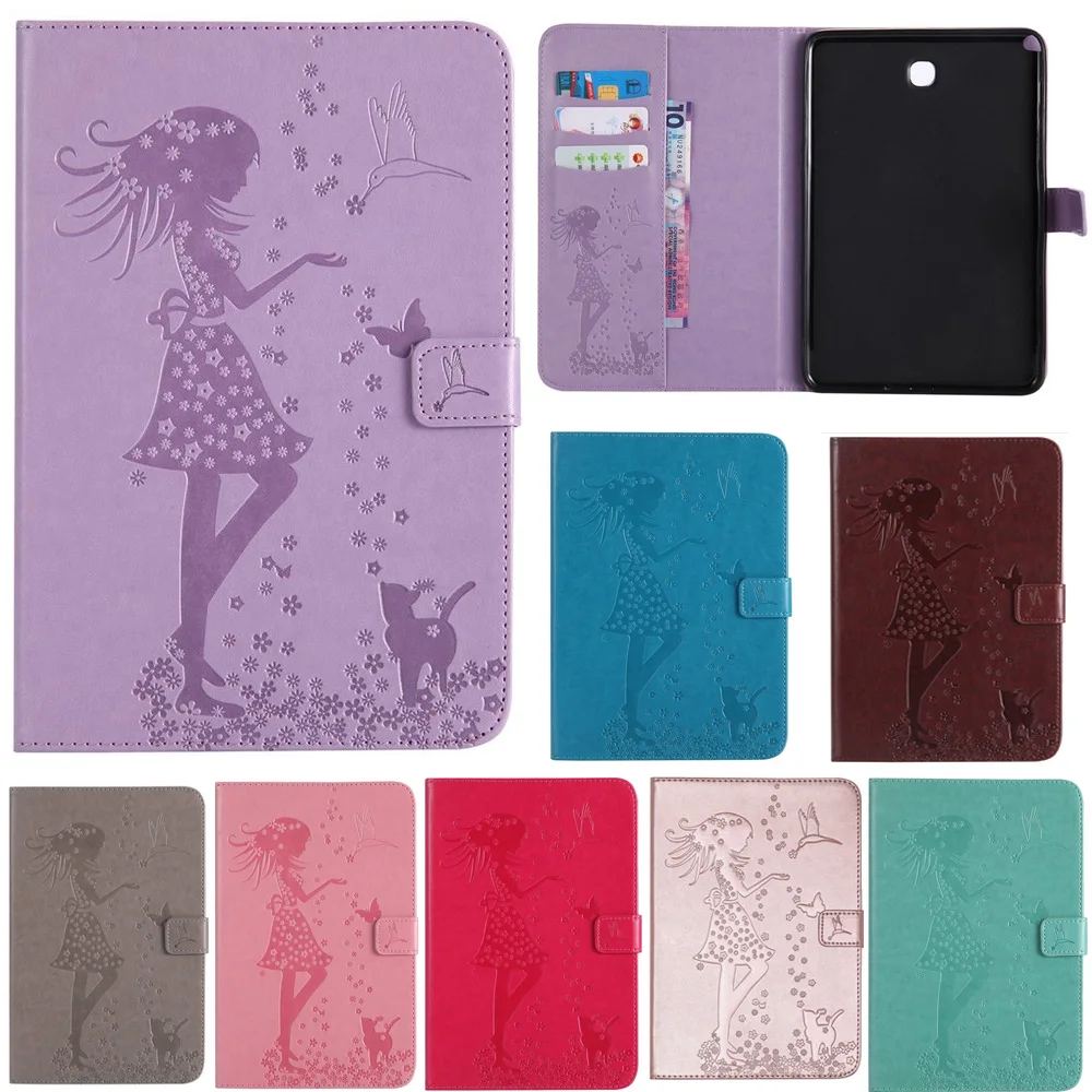 

For Apple iPad 2 3 4 Generation Tablet Case Cat Girl PU Leather Wallet Case with Auto Wake/Sleep Smart Cover for iPad 4 3 2