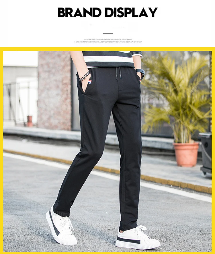New Spring Knitted Cotton Pants Training Baseball Pants Men With Pocket Jogging Trousers Fitness Workout Running Sport Pants 1