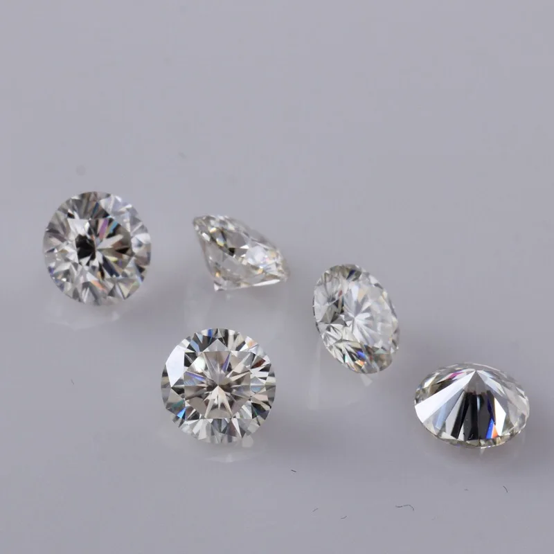 

Round Brilliant Cut 1.0ct Carat 6.5mm F Color Moissanites Loose Stone VVS1 Excellent Cut Grade Test Positive Lab Diamonds.