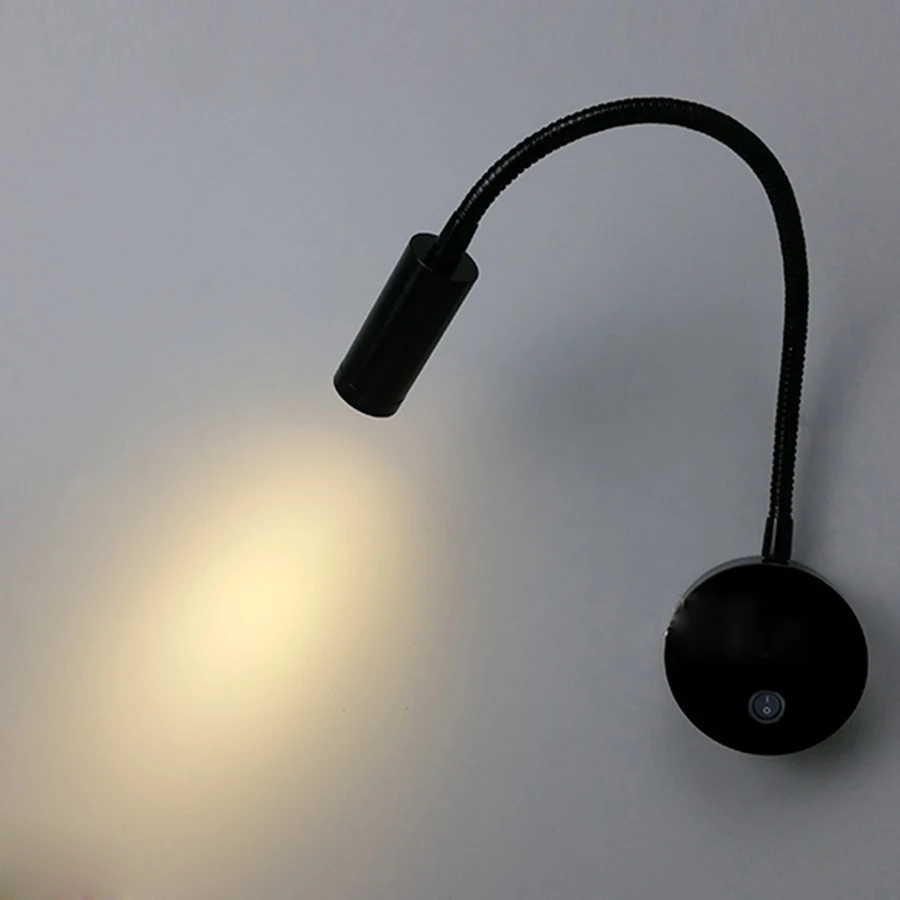 

Flexible Led Spotlight soft tube 3W White Bedside Reading Light Wall Mounted LED Art Gallery Display Lamp with Switch
