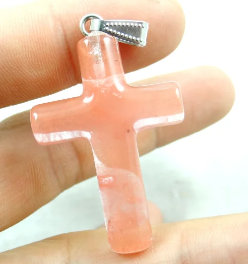 natural stone Quartz crystal Turquoises tiger eye cross charms Pendant for diy Jewelry making necklace Accessories 2