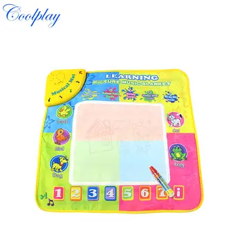 

Musical Water Drawing Mat & 1 Magic Pen Water Coloring Painting Board Animals Voice Rug Educational toys for Children