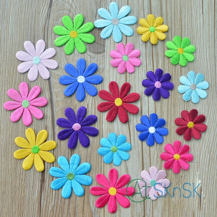 New mixed color patches colorful sun flower patch applique for jacket DIY decorative embroidery