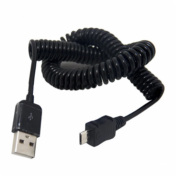 

1M Micro Usb Spring Coiled Cable Extension portable retractable 100CM usb Data Charger Cables for Samsung Galaxy S2 S3 i9300
