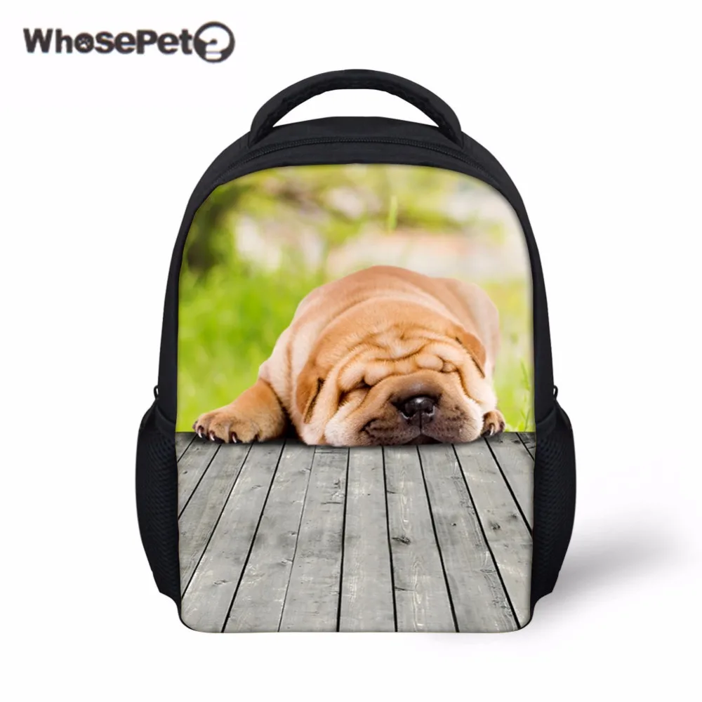 WHOSEPET Cute Sleeping Dogs Mini Backpacks For Girls Boys Fashion