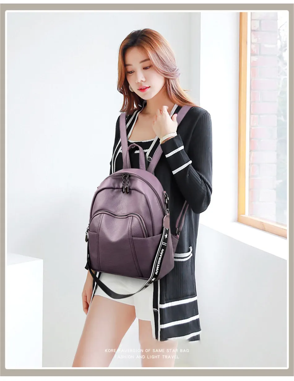 Simple Backpack Female Waterproof Backpacks for Women Large Capacity School Bags for Girls Brand leather Travel Bag Sac a Dos